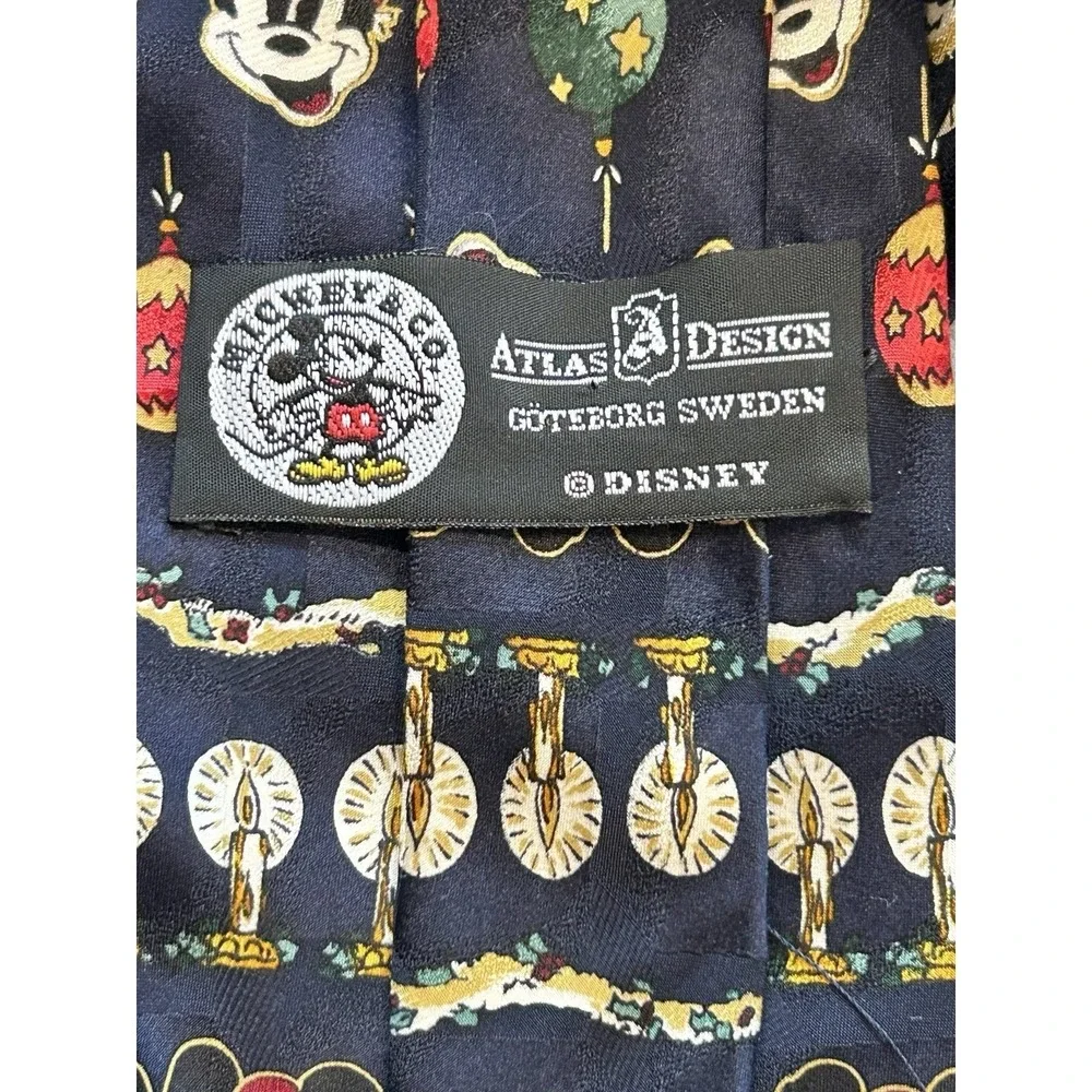 VTG Mickey Unlimited Holiday Men's Holiday Silk Necktie‎ Christmas Designed Tie
